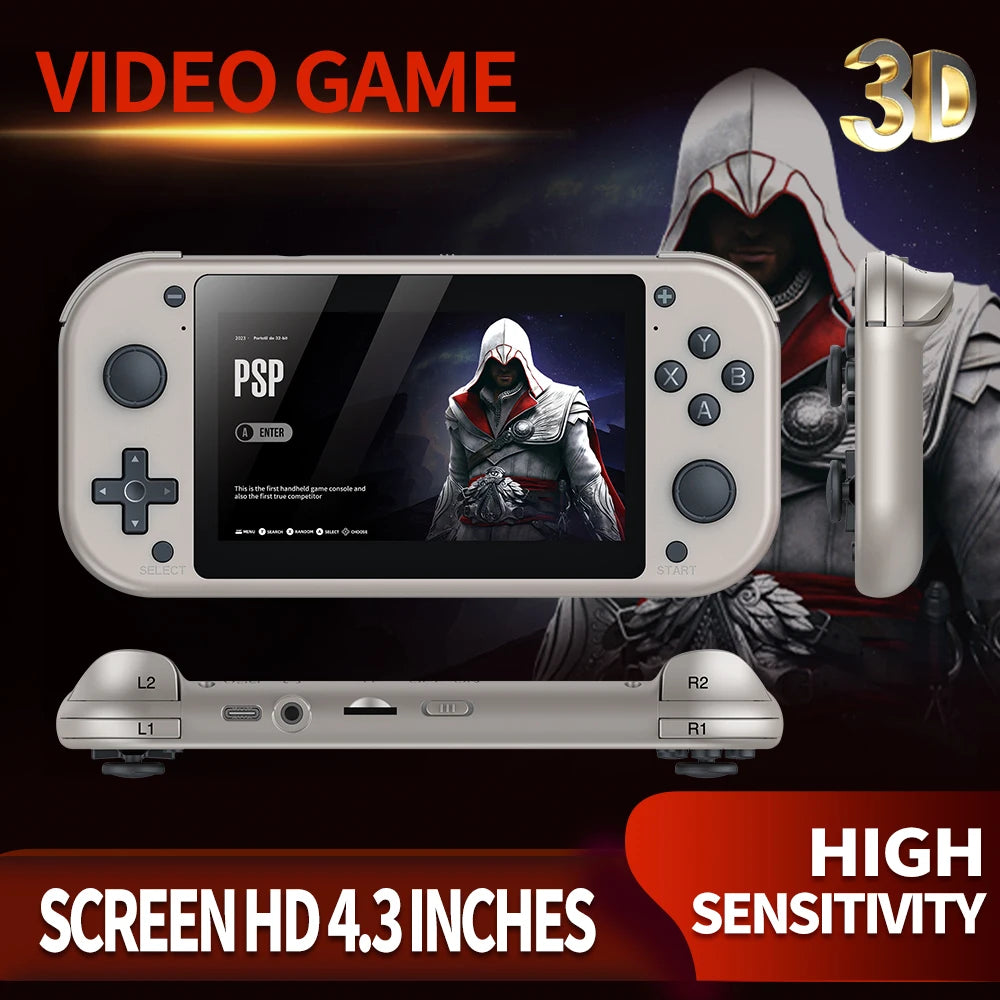 Controle de Vídeo Game Portátil Retro BOYHOM M17 Sistema Open Source Linux, Tela IPS de 4,3 Polegadas, Player de Vídeo Portátil