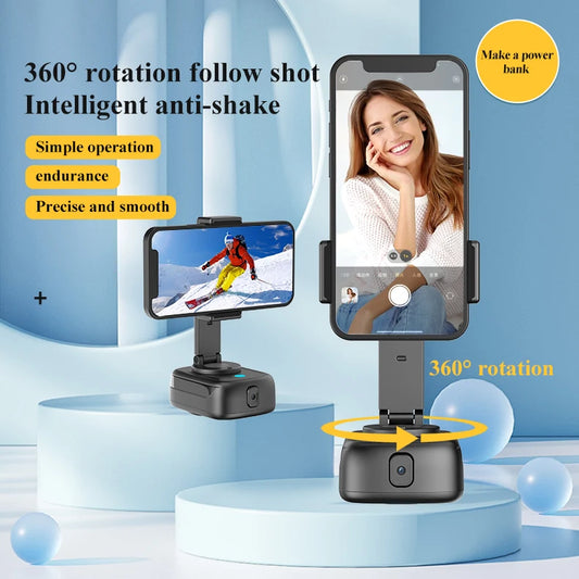 Tripé Q11 com Rastreamento Automático de Rosto AI, Rotação de 360°, Suporte para Câmera de Celular com Bateria de 4000mAh, Bastão de Selfie Inteligente, sem Necessidade de Aplicativo.